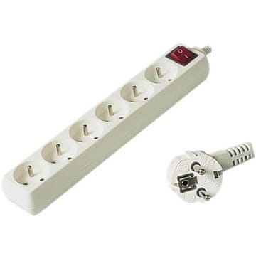 PremiumCord 230V podaljšek 7m 6 vtičnic + stikalo