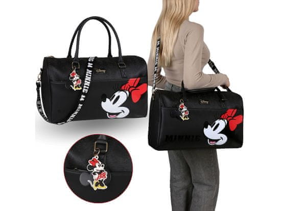 Disney Disney Minnie Mouse Črna potovalna torba, športna torba, ročna prtljaga 45x17x28cm
