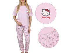 HELLO KITTY Ženski pižama Hello Kitty s kratkimi rokavi in dolgimi hlačami, dvodelna, bombažna L