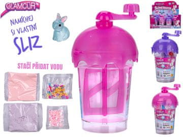 Glamour komplet za mešanje sluzi po meri z dodatki - mešanica barv (vijolična, roza)