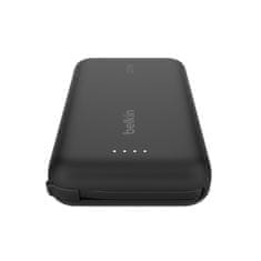 Belkin BOOST CHARGE USB-C Power Delivery PowerBank z integriranim kablom USB-C, 10000 mAh, 20 W, črna
