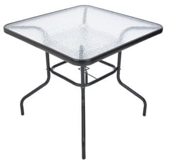 Rojaplast miza ZWMT 80x80 cm kovinska s stekleno ploščo
