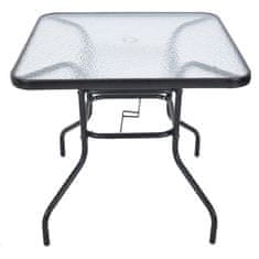 Rojaplast miza ZWMT 80x80 cm kovinska s stekleno ploščo