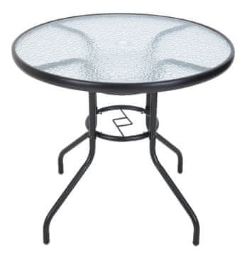 Rojaplast miza ZWMT Ø 80 cm kovinska s stekleno ploščo
