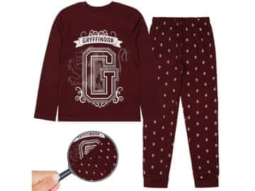 sarcia.eu Harry Potter Gryffindor Fantovska pižama z dolgimi rokavi, dvodelni komplet za dečka, bordo