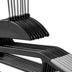 Severno Komplet obešalnikov z nedrsečim pokrovčkom SOFTY 20 kosov črno-siv