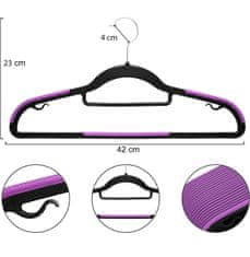 Severno Komplet nedrsečih kavljev SOFTY 20 kosov črna/vijolična