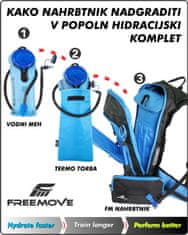 FREEMOVE Športni pohodni nahrbtnik 10L -modra, pripravljen za hidracijski meh, snemljiv žepek za telefon, popolnoma nastavljiv, veliko predalov, kolesarski, pohodniški, za tek ali dnevne pohode, moški, ženski 