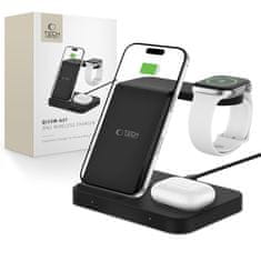 Tech-protect A37 3in1 brezžični polnilnik za mobitel / Apple Watch / AirPods, črna