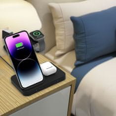 Tech-protect A37 3in1 brezžični polnilnik za mobitel / Apple Watch / AirPods, črna