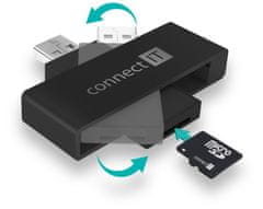 Connect IT Čitalnik eID in pametnih kartic USB, ČERNA