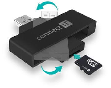 Connect IT Čitalnik eID in pametnih kartic USB, ČERNA