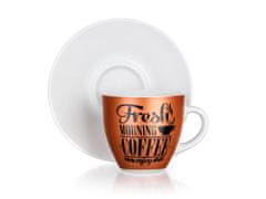 Banquet Skodelica + krožnik 90ml FRESH MORNING COFFEE keramika