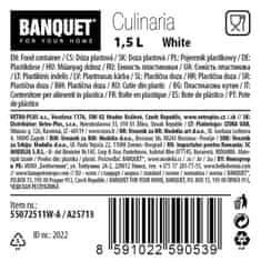 Banquet Posoda za hrano v razsutem stanju 1,5 l iz plastike, odpiralni pokrov BELI
