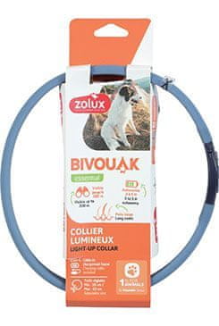 Zolux LED ovratnik velik BIVOUAK 30-60cm USB modra