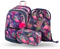 BAAGL 3 SET Flamingo: nahrbtnik, svinčnik, torba ver. 2