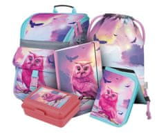 BAAGL SET 5 Zippy Owl: aktovka, svinčnik, torba, mape, škatla