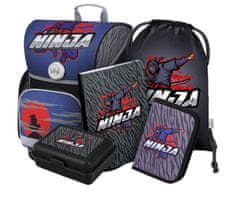BAAGL SET 5 Ergo Ninja: aktovka, svinčnik, torba, mape, škatla