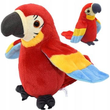 Kruzzel Interaktivna papiga pleše in ponavlja 23cm rdeča