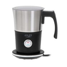 Adler Avtomatski penilnik in segrevalnik mleka Adler AD 4497 - Črn, z inox električnim mehanizmom, 2 funkciji, enostavno čiščenje, 300 ml kapacitete.