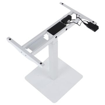 STEMA Okvir z električno nastavitvijo višine PRATO 05-2T/W v beli barvi. Ima en motor in upravljanje na dotik. Nastavljiva višina v območju 72–120 cm.