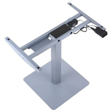 STEMA Okvir z električno nastavitvijo višine PRATO 05-2T/A v sivi barvi. Ima en motor in upravljanje na dotik. Nastavljiva višina v območju 72–120 cm.