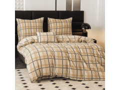 Ljubki dom Posteljnina iz mikropliš PLAID kremna Dimenzije posteljnine: 2 kom 70 x 90 cm | 200 x 220 cm
