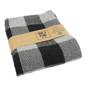 Ljubki dom Plet iz recikliranega bombaža TAKE A PLAID 125x150 cm, siv