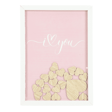 Ljubki dom Lesen okvir za fotografije HEARTS 21x29,7 cm