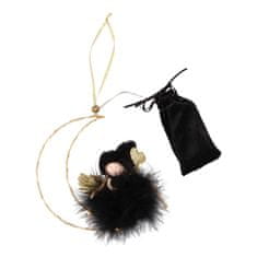Ljubki dom LED viseči črni angel MOONY, 16 cm