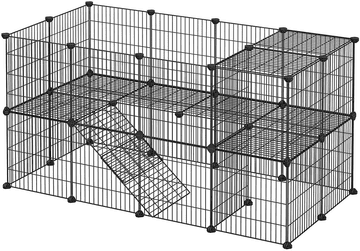 Ljubki dom Ograja za majhne živali ANIMAL 143x73x71 cm, črna