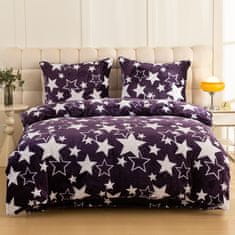 Ljubki dom Posteljnina iz mikropliša STARS, vijolična Dimenzije posteljnine: 2 kom 70 x 90 cm | 200 x 220 cm