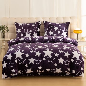 Ljubki dom Posteljnina iz mikropliša STARS, vijolična Dimenzije posteljnine: 2 kom 70 x 90 cm | 200 x 220 cm