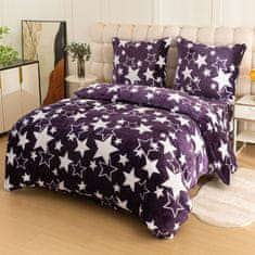 Ljubki dom Posteljnina iz mikropliša STARS, vijolična Dimenzije posteljnine: 2 kom 70 x 90 cm | 200 x 220 cm