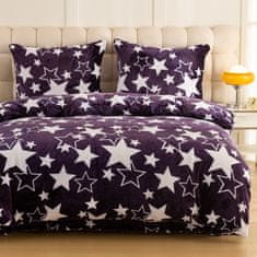 Ljubki dom Posteljnina iz mikropliša STARS, vijolična Dimenzije posteljnine: 2 kom 70 x 90 cm | 200 x 220 cm