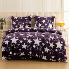 Ljubki dom Posteljnina iz mikropliša STARS, vijolična Dimenzije posteljnine: 2 kom 70 x 90 cm | 200 x 220 cm