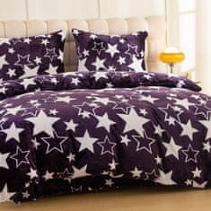 Ljubki dom Posteljnina iz mikropliša STARS, vijolična Dimenzije posteljnine: 2 kom 70 x 90 cm | 200 x 220 cm