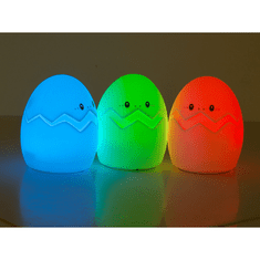 Ljubki dom Silikonska LED otroška nočna lučka EGG 12,5 cm bela