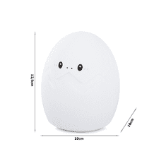 Ljubki dom Silikonska LED otroška nočna lučka EGG 12,5 cm bela