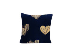 Ljubki dom Prevleka iz mikropliš materiala za vzglavnik GOLDEN HEARTS 40x50 cm temno modra