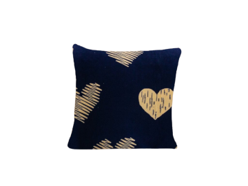 Ljubki dom Prevleka iz mikropliš materiala za vzglavnik GOLDEN HEARTS 40x50 cm temno modra