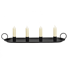 Ljubki dom Adventni kovinski svečnik ARRANGEMENT 49x14 cm - več barv Barva: Črna