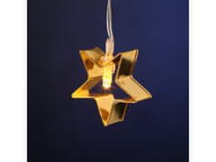 Ljubki dom LED svetlobna veriga GOLD STARS 140 cm, bakrena