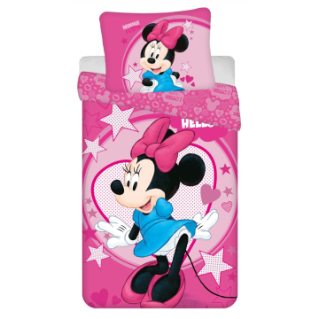 Ljubki dom Otroška posteljnina iz mikrovlaken MINNIE HELLO, roza Dimenzije posteljnine: 70 x 90 cm | 140 x 200 cm