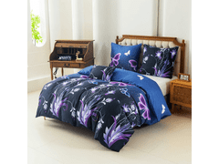 Ljubki dom Posteljnina iz mikrovlaken VIOLET BUTTERFLY temno modra Dimenzije posteljnine: 70 x 90 cm | 140 x 220 cm