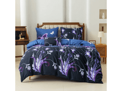 Ljubki dom Posteljnina iz mikrovlaken VIOLET BUTTERFLY temno modra Dimenzije posteljnine: 70 x 90 cm | 140 x 220 cm