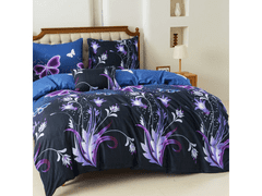 Ljubki dom Posteljnina iz mikrovlaken VIOLET BUTTERFLY temno modra Dimenzije posteljnine: 70 x 90 cm | 140 x 220 cm