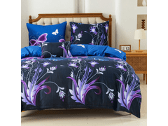 Ljubki dom Posteljnina iz mikrovlaken VIOLET BUTTERFLY temno modra Dimenzije posteljnine: 70 x 90 cm | 140 x 220 cm