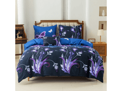 Ljubki dom Posteljnina iz mikrovlaken VIOLET BUTTERFLY temno modra Dimenzije posteljnine: 70 x 90 cm | 140 x 220 cm