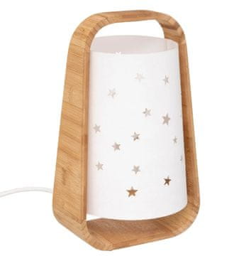 Ljubki dom Otroška svetilka iz bambusa STARDUST bela, 26 cm